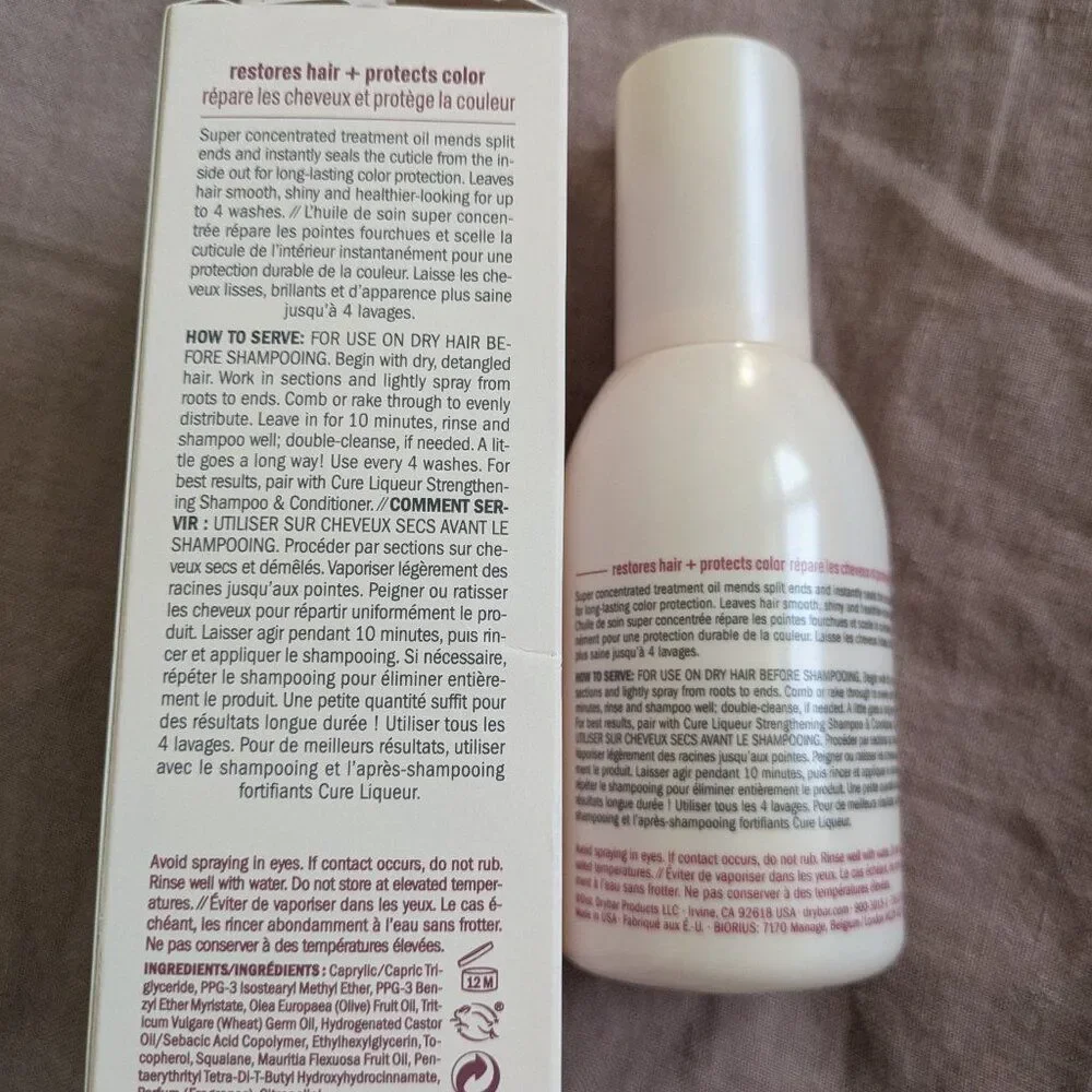 🌸 Drybar Cure Liqueur Restorative Pre-Shampoo Treatment Oil NIB